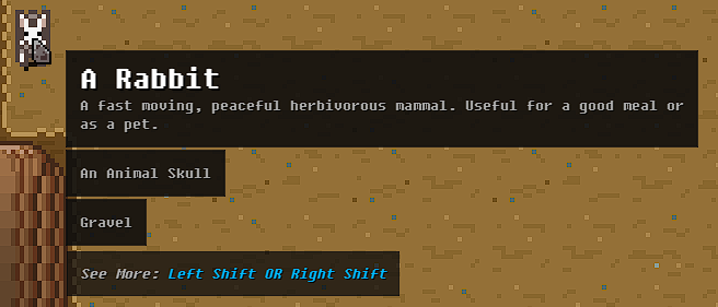 Wayward Beta 2.7 "Deserted Trials" Rabbit and An Animal Skull tooltip